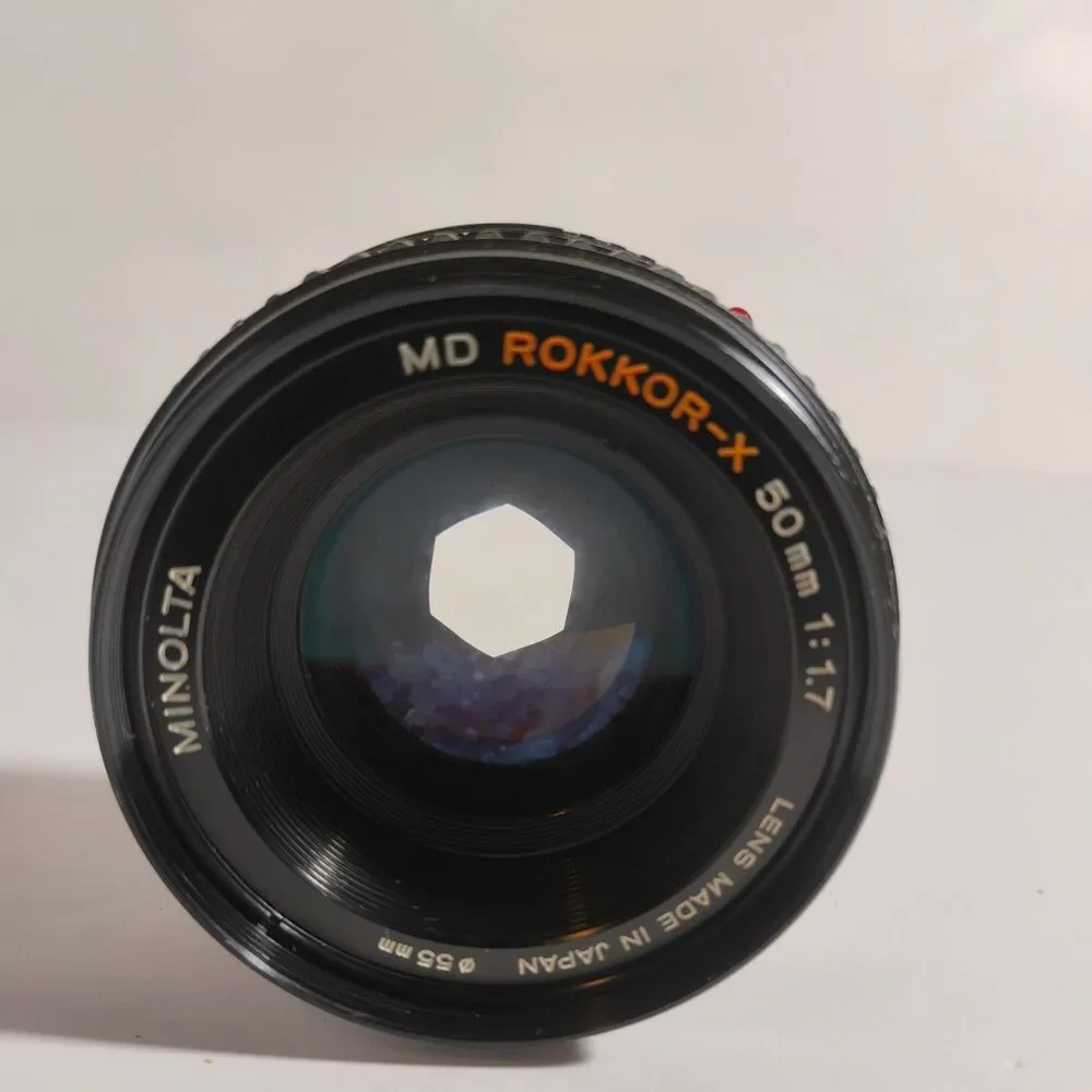 Minolta MD Rokkor-X lens 50mm 1:1.7 Japan 55mm